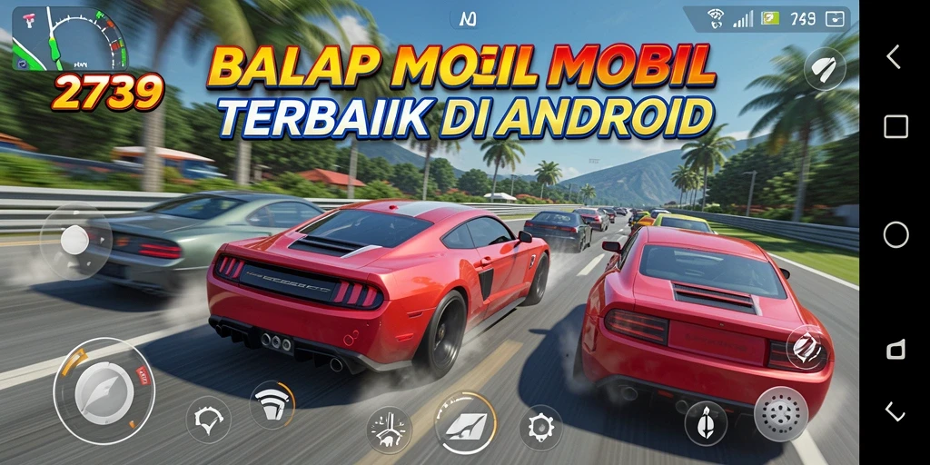Screenshot utama 2739 menampilkan gameplay balap yang mendebarkan.