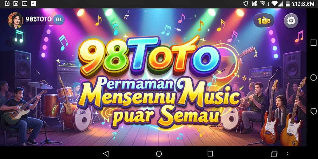 Screenshot 98TOTO menunjukkan gameplay musik yang seru dan interaktif.