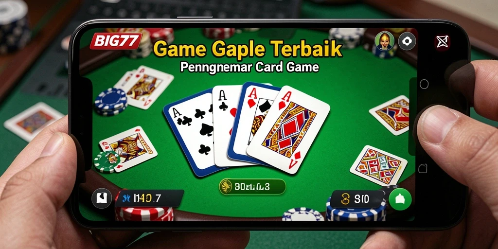 Tampilan seru dari gameplay Gaple di BIG77.