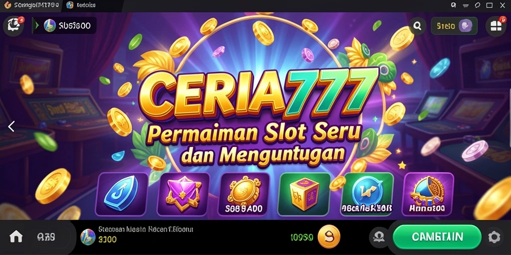 Screenshot CERIA777 menampilkan momen seru dalam permainan Slot.
