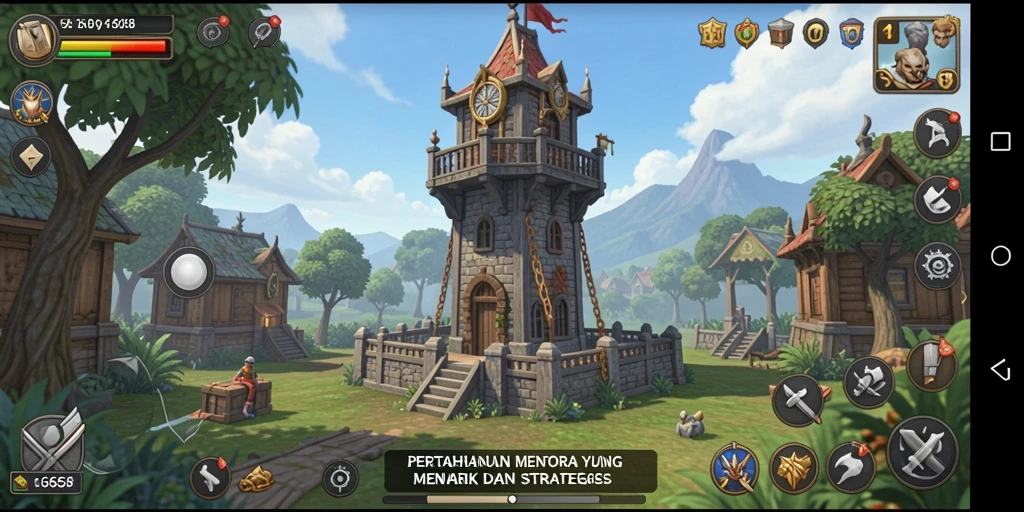 Tangkapan layar menunjukkan aksi mendebarkan dalam game Tower Defense.