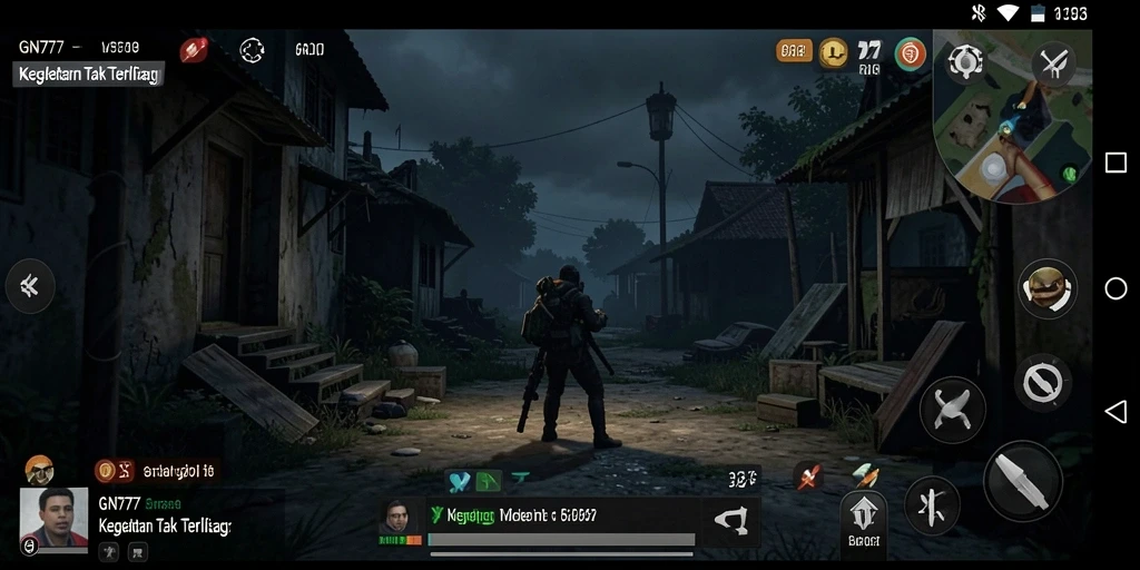 Screenshot gameplay GN777 menampilkan suasana horor yang mendalam.