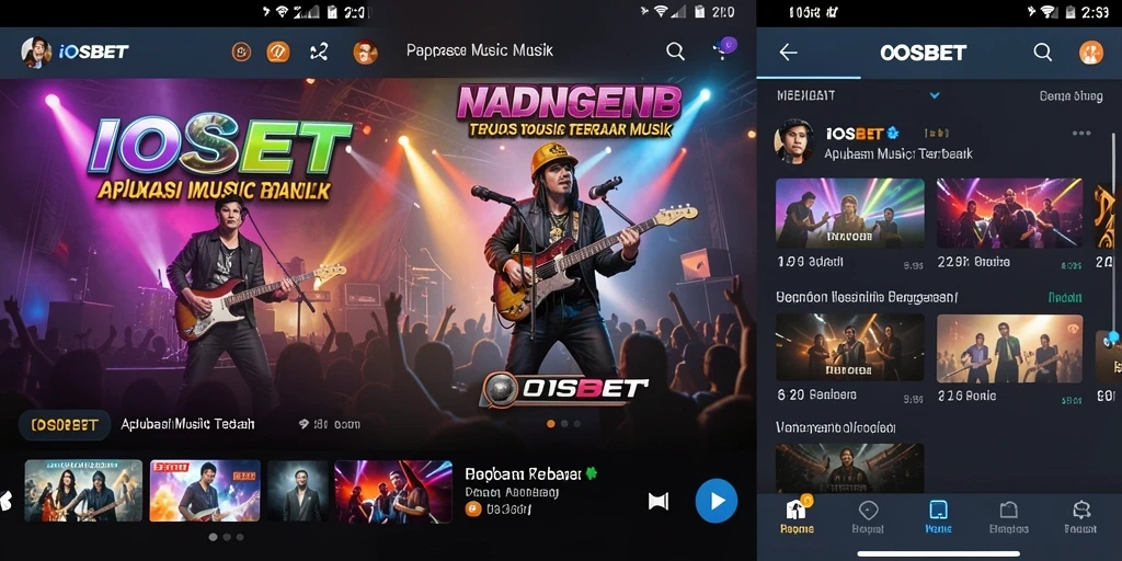 Screenshot IOSBET menampilkan pengalaman mendengarkan musik yang interaktif dan menarik.