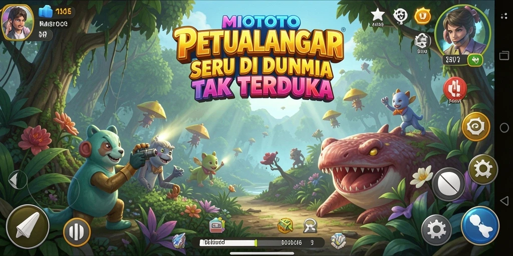 Tampilan gameplay seru di dunia petualangan yang menakjubkan.