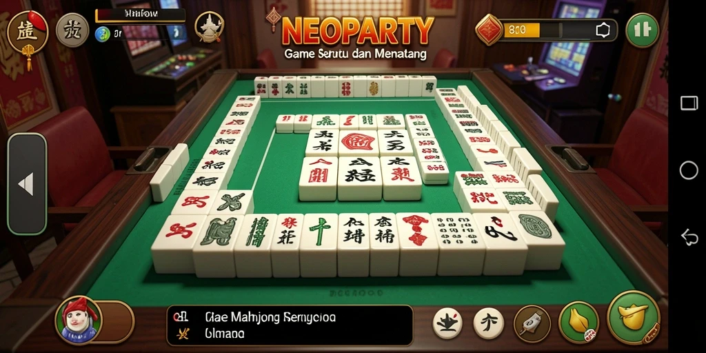 Tampilan gameplay NEOPARTY dengan Mahjong yang menarik.