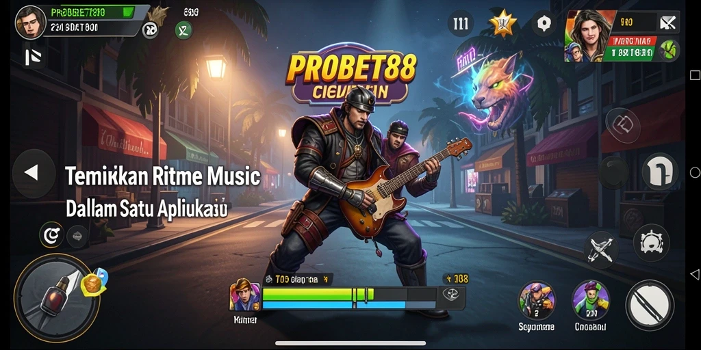 Tampilan gameplay seru yang menguji kecepatan mengikuti irama musik.