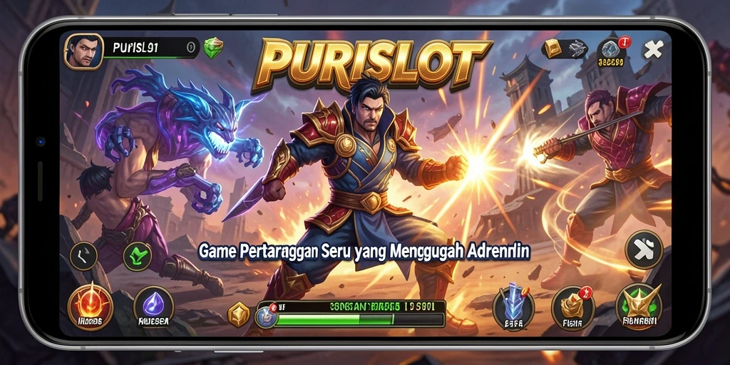 Tangkapan layar gameplay Fighting PURISLOT yang menegangkan.