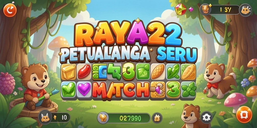 Screenshot gameplay RAYA22 yang menampilkan keseruan permainan Match-3.