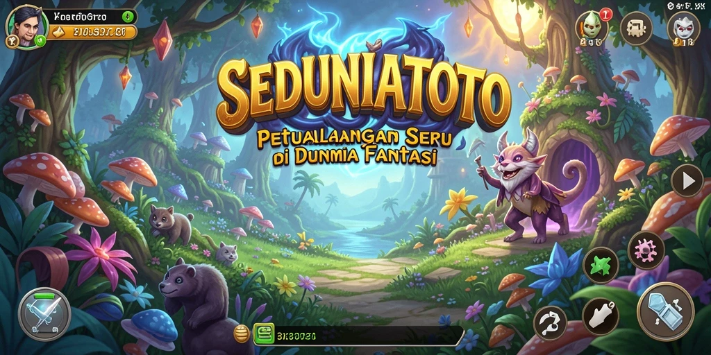 Screenshot utama menampilkan karakter bertempur di dunia fantasi yang menakjubkan.