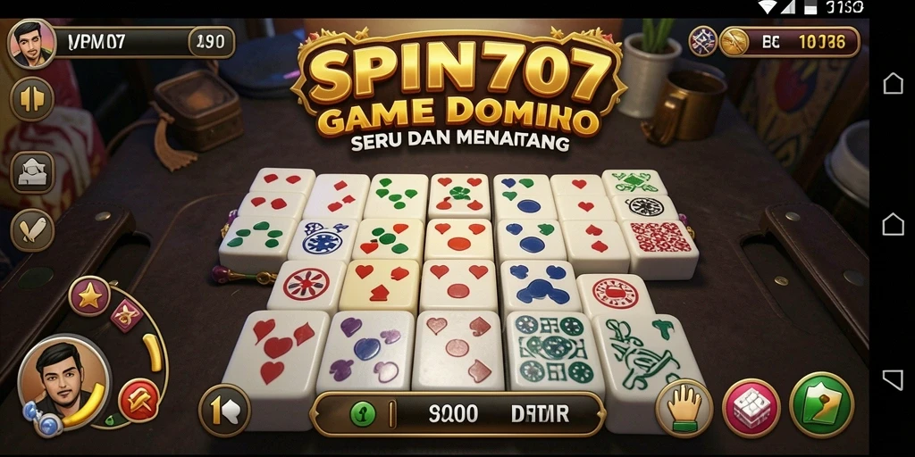 Menampilkan gameplay seru dalam permainan Domino di SPIN707.
